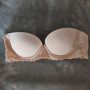 USED Sz 34A Aerie Nude Strapless Push Up Bra